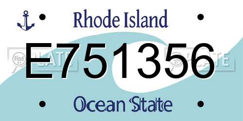 E751356 Rhode Island License Plate