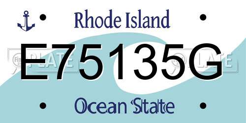 E75135G Rhode Island License Plate