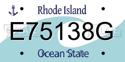 E75138G Rhode Island License Plate