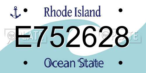E752628 Rhode Island License Plate