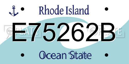 E75262B Rhode Island License Plate