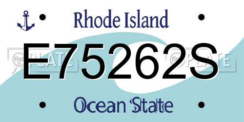 E75262S Rhode Island License Plate