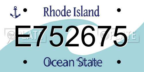 E752675 Rhode Island License Plate