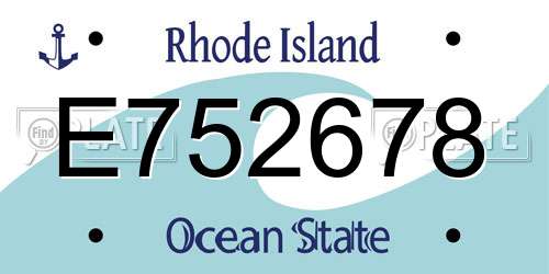 E752678 Rhode Island License Plate