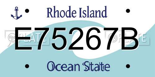 E75267B Rhode Island License Plate
