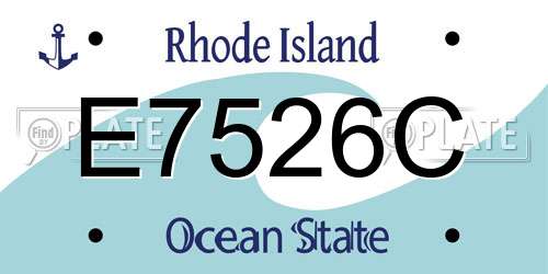 E7526C Rhode Island License Plate