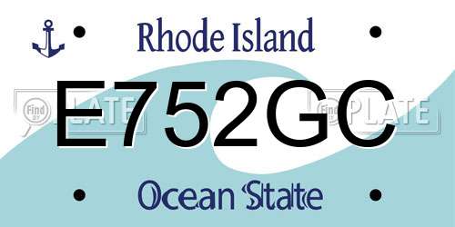 E752GC Rhode Island License Plate