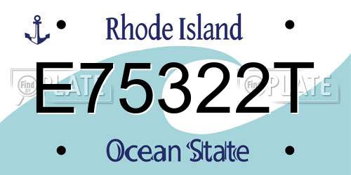 E75322T Rhode Island License Plate