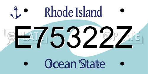 E75322Z Rhode Island License Plate