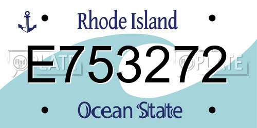 E753272 Rhode Island License Plate