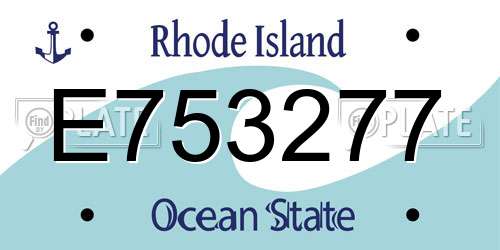 E753277 Rhode Island License Plate