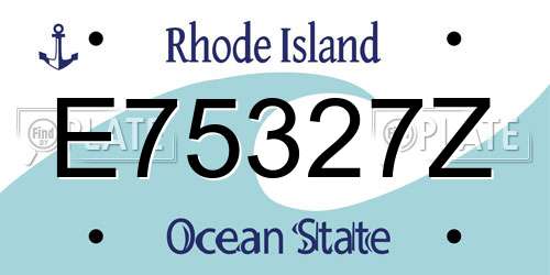 E75327Z Rhode Island License Plate