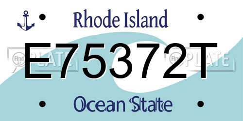 E75372T Rhode Island License Plate