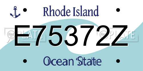 E75372Z Rhode Island License Plate