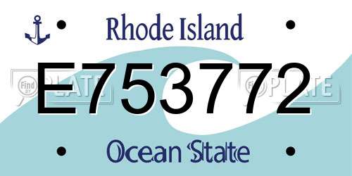 E753772 Rhode Island License Plate