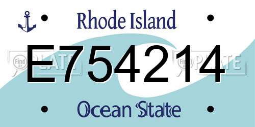 E754214 Rhode Island License Plate