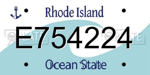 E754224 Rhode Island License Plate