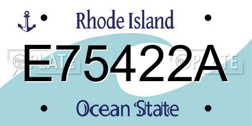 E75422A Rhode Island License Plate