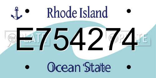 E754274 Rhode Island License Plate