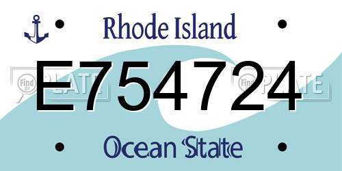 E754724 Rhode Island License Plate