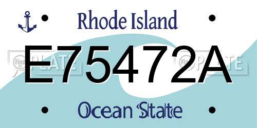 E75472A Rhode Island License Plate