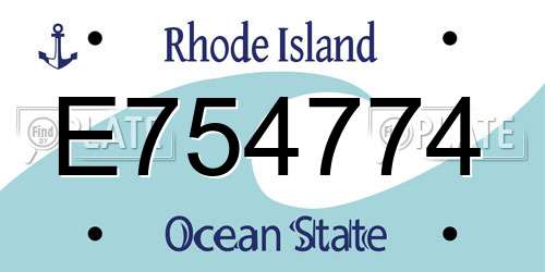 E754774 Rhode Island License Plate