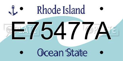 E75477A Rhode Island License Plate