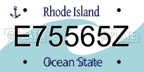 E75565Z Rhode Island License Plate