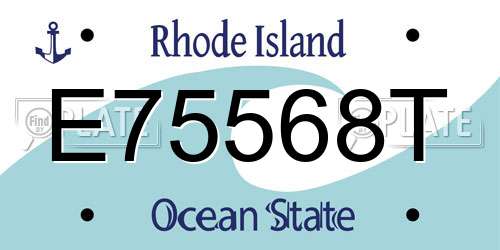 E75568T Rhode Island License Plate