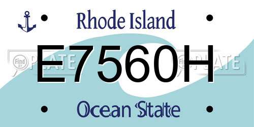 E7560H Rhode Island License Plate