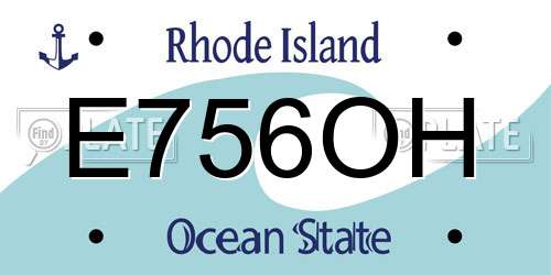 E756OH Rhode Island License Plate