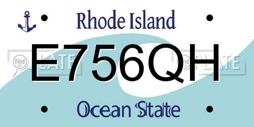 E756QH Rhode Island License Plate