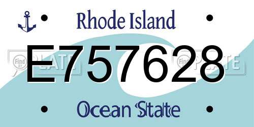 E757628 Rhode Island License Plate