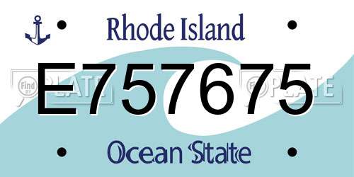 E757675 Rhode Island License Plate