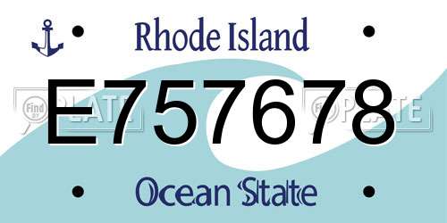 E757678 Rhode Island License Plate