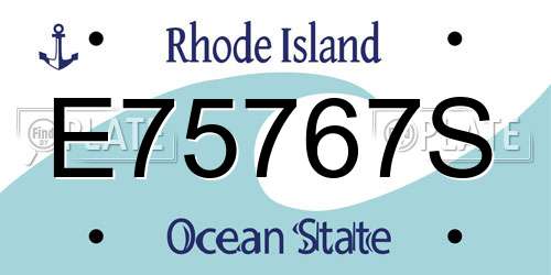 E75767S Rhode Island License Plate