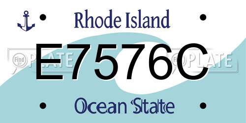 E7576C Rhode Island License Plate