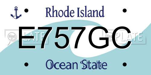 E757GC Rhode Island License Plate