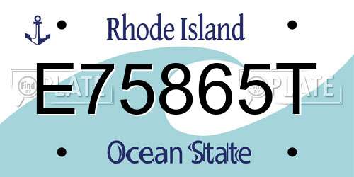 E75865T Rhode Island License Plate