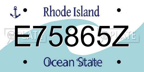 E75865Z Rhode Island License Plate