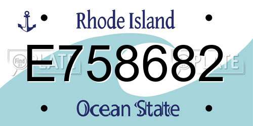 E758682 Rhode Island License Plate