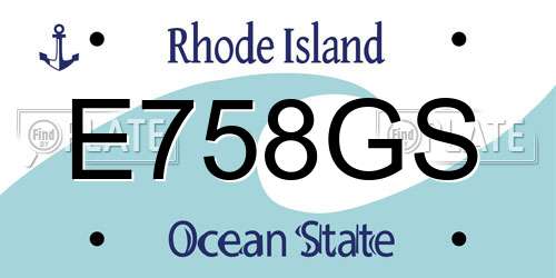 E758GS Rhode Island License Plate