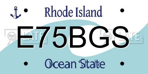 E75BGS Rhode Island License Plate