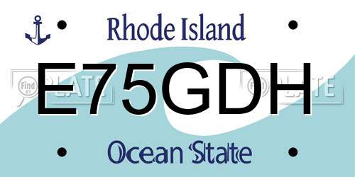 E75GDH Rhode Island License Plate