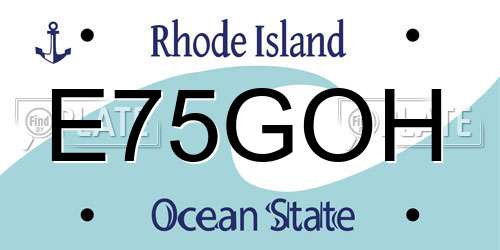 E75GOH Rhode Island License Plate