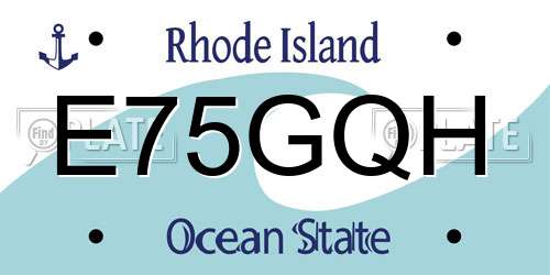 E75GQH Rhode Island License Plate