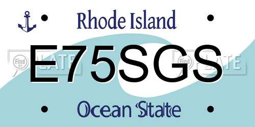 E75SGS Rhode Island License Plate