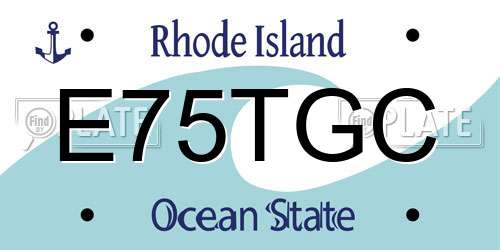 E75TGC Rhode Island License Plate