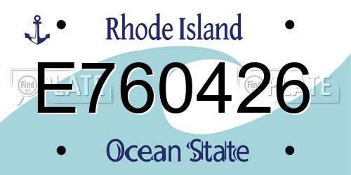 E760426 Rhode Island License Plate