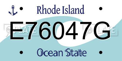 E76047G Rhode Island License Plate